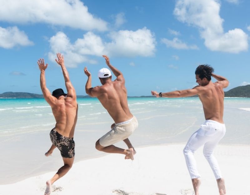 people enjoying the beach