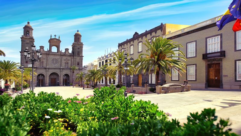 Imagen de la catedral y la plaza de santa ana